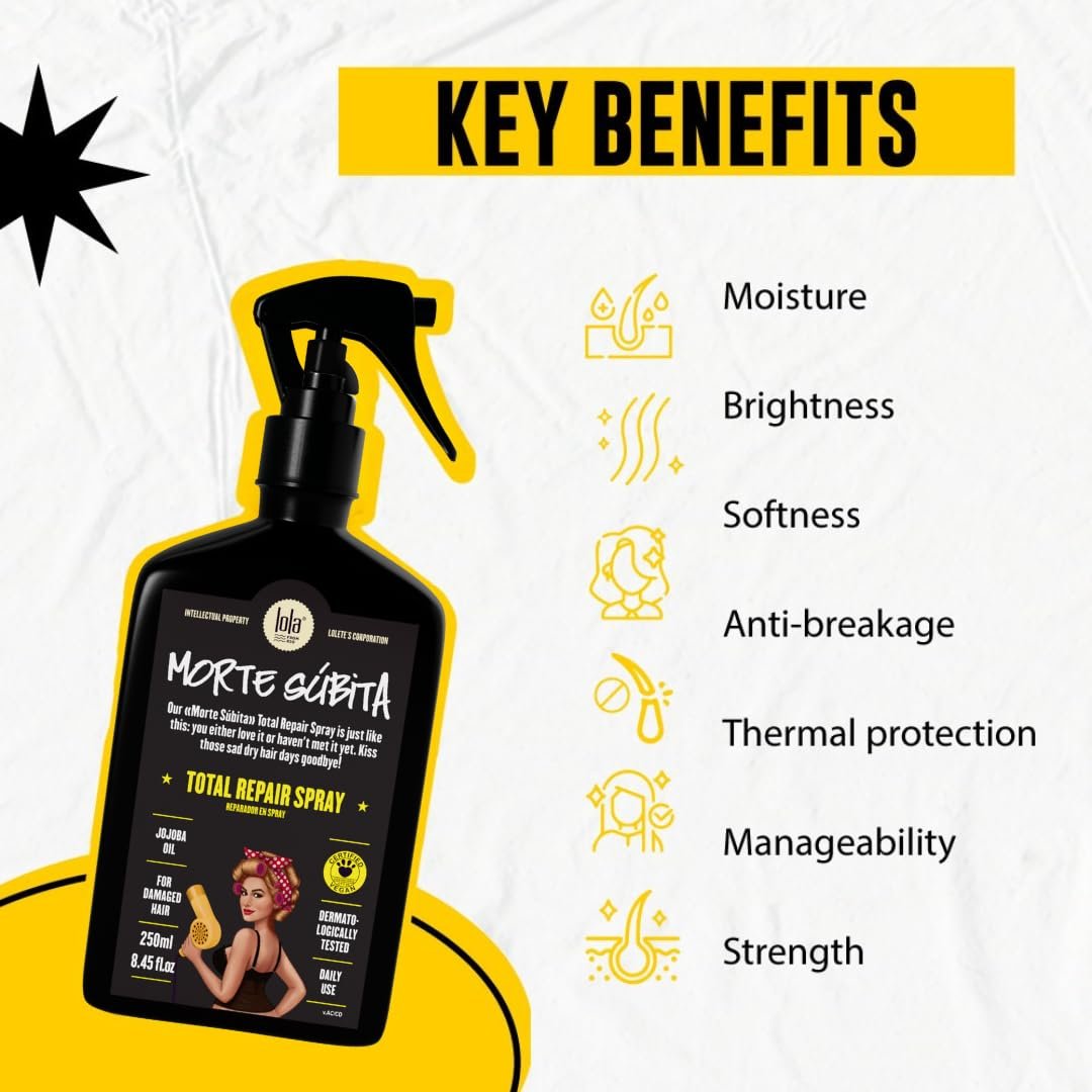 Lola From Rio Morte Súbita Total Hair Repair & Heat Protectant Spray - 8.45 fl oz Avelisse