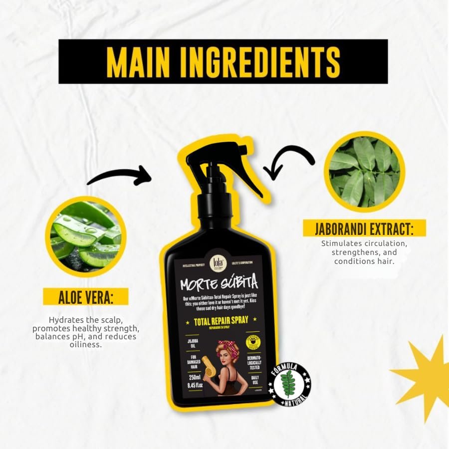 Lola From Rio Morte Súbita Total Hair Repair & Heat Protectant Spray - 8.45 fl oz Avelisse