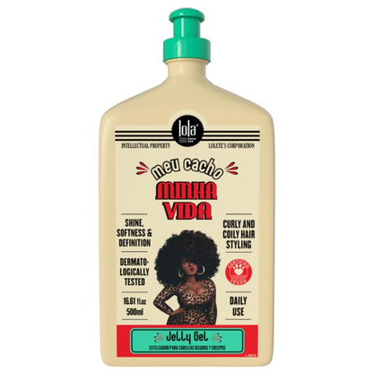 Lola From Rio Meu Cacho Minha Vida Moisturizing Jelly Gel for Defined, Bouncy Curls & Waves – Flexible Hold Styling Gel for Curly Hair – 16.91 fl oz Avelisse