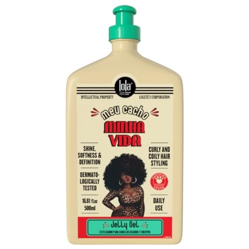Lola From Rio Meu Cacho Minha Vida Moisturizing Jelly Gel for Defined, Bouncy Curls & Waves – Flexible Hold Styling Gel for Curly Hair – 16.91 fl oz Avelisse