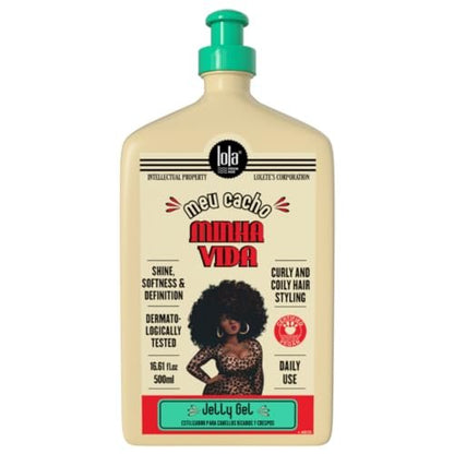 Lola From Rio Meu Cacho Minha Vida Moisturizing Jelly Gel for Defined, Bouncy Curls & Waves – Flexible Hold Styling Gel for Curly Hair – 16.91 fl oz Avelisse