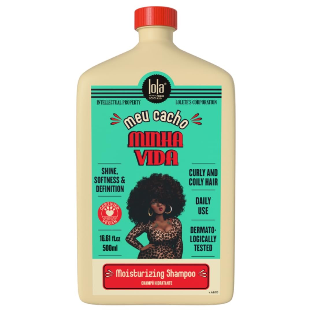 Lola From Rio Meu Cacho Minha Vida Hydrating Shampoo for Defined, Soft, Vibrant Curls - Nourishing, Moisturizing, Paraben & Sulfate-Free - 16.9 Fl Oz Avelisse
