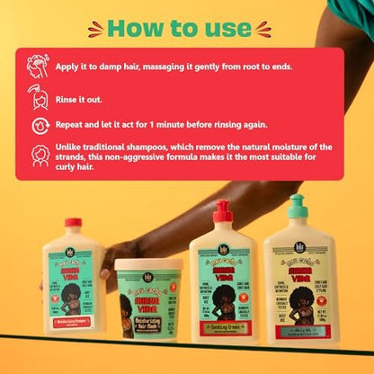 Lola From Rio Meu Cacho Minha Vida Hydrating Shampoo for Defined, Soft, Vibrant Curls - Nourishing, Moisturizing, Paraben & Sulfate-Free - 16.9 Fl Oz Avelisse