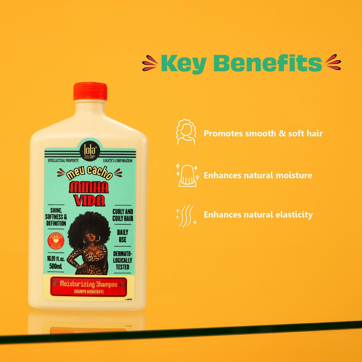 Lola From Rio Meu Cacho Minha Vida Hydrating Shampoo for Defined, Soft, Vibrant Curls - Nourishing, Moisturizing, Paraben & Sulfate-Free - 16.9 Fl Oz Avelisse