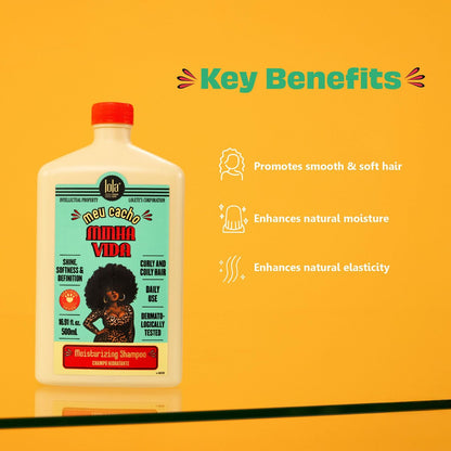 Lola From Rio Meu Cacho Minha Vida Hydrating Shampoo for Defined, Soft, Vibrant Curls - Nourishing, Moisturizing, Paraben & Sulfate-Free - 16.9 Fl Oz Avelisse