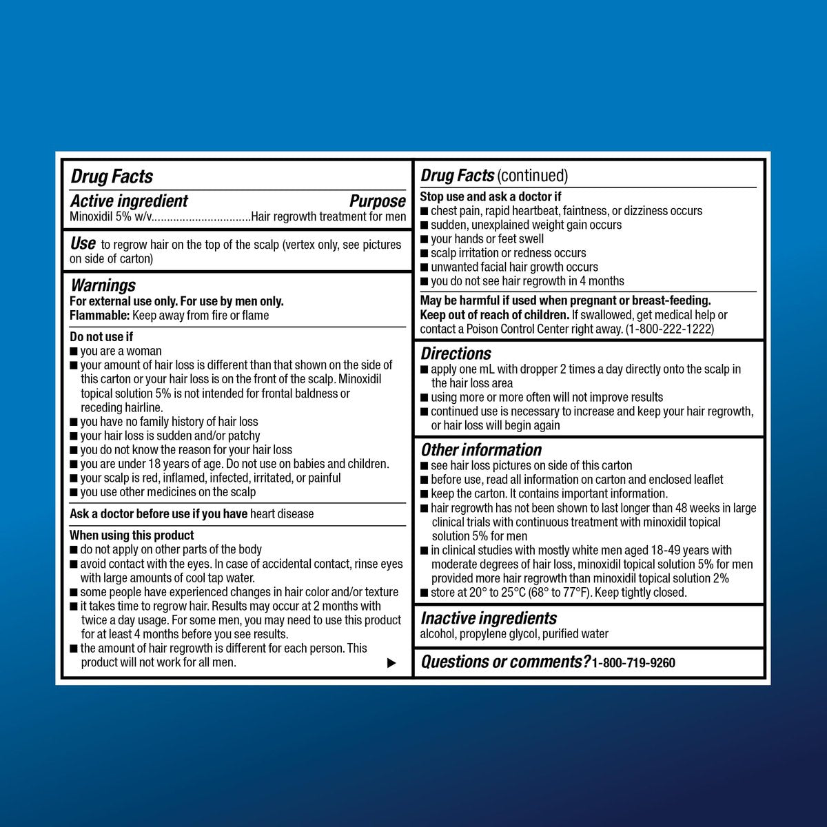 Minoxidil Topical Solution USP, 5% Hair Regrowth Treatment for Men, Extra Strength, 12 fl oz (2 fl oz x 6) Avelisse
