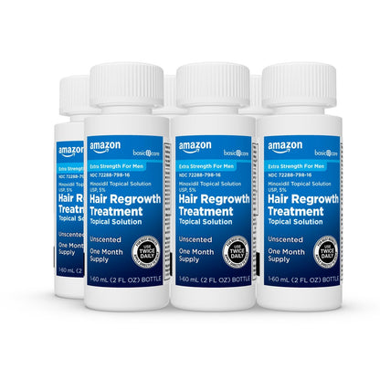 Minoxidil Topical Solution USP, 5% Hair Regrowth Treatment for Men, Extra Strength, 12 fl oz (2 fl oz x 6) Avelisse