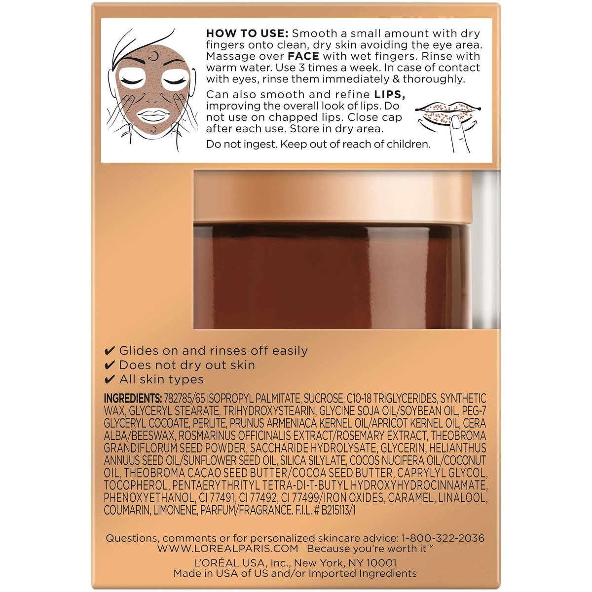 L'Oreal Paris Pure Sugar Scrub Nourish and Soften, 1.7 oz. – Gentle Exfoliating Face Scrub - görsel 7
