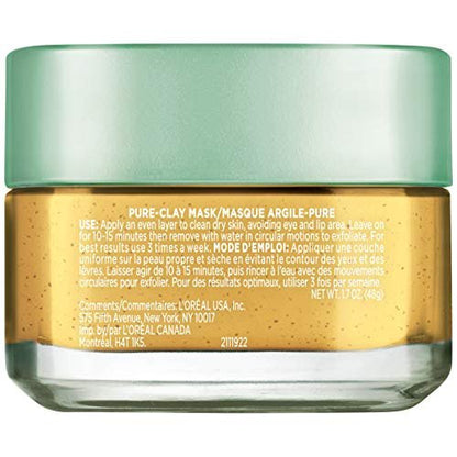L'Oreal Paris Pure Clay Face Mask with Yuzu Lemon - Clarify & Smooth Rough Skin, 1.7 oz Avelisse