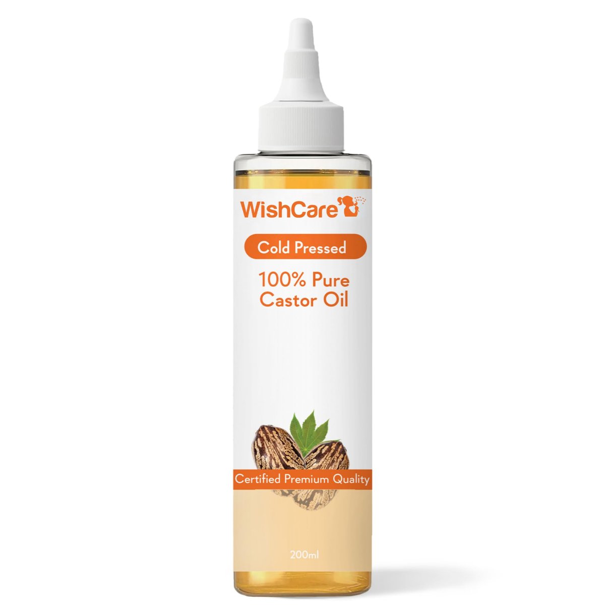 WishCare Premium Cold Pressed Castor Oil for Hair & Skin - 200ml (6.8 Fl Oz) - görsel 2