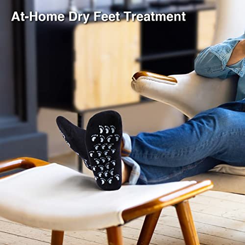 Codream Large Men's Moisturizing Gel Socks - Ultimate Foot Care for Dry, Cracked, Rough Skin - 2 Pairs Black, US Men 10-15 Avelisse
