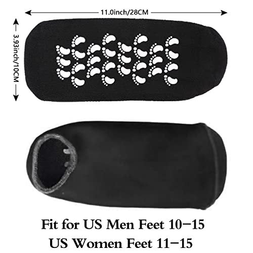 Codream Large Men's Moisturizing Gel Socks - Ultimate Foot Care for Dry, Cracked, Rough Skin - 2 Pairs Black, US Men 10-15 Avelisse