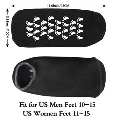 Codream Large Men's Moisturizing Gel Socks - Ultimate Foot Care for Dry, Cracked, Rough Skin - 2 Pairs Black, US Men 10-15 Avelisse