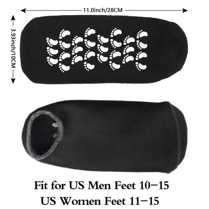 Codream Large Men's Moisturizing Gel Socks - Ultimate Foot Care for Dry, Cracked, Rough Skin - 2 Pairs Black, US Men 10-15 Avelisse