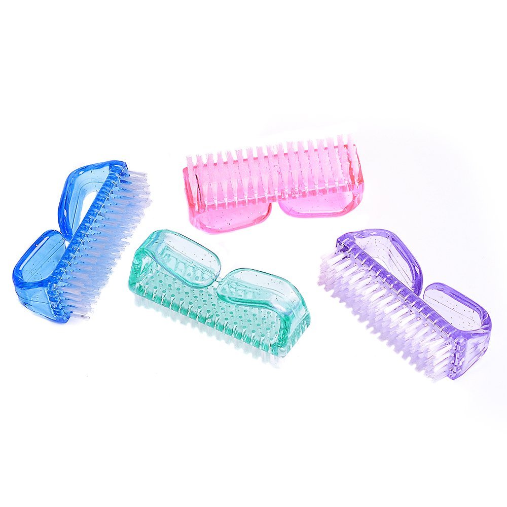 Hupos Handle Grip Nail Brush - Fingernail Scrub Cleaning Brushes for Toes and Nails Cleaner, Pedicure Brushes for Men and Women (4 Pack, Purple) - görsel 5