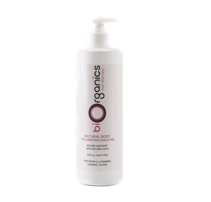 BiOrganics Natural Body Volumising Hold Gel - 500g | Firm Hold, Natural Styling