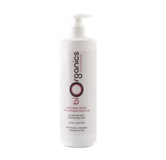BiOrganics Natural Body Volumising Hold Gel - 500g | Firm Hold, Natural Styling