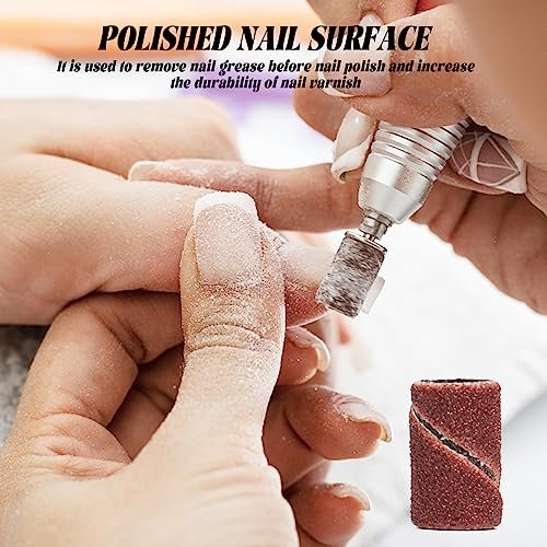 InnoLife 300-Pack Grit 180# Nail File Sanding Bands for 3/32" Shank Nail Drill Bits - Aluminum Oxide Replacement Bands Avelisse