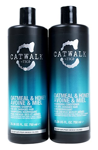CATWALK by TIGI Oatmeal & Honey Shampoo and Conditioner Set (2 x 25.36 oz with Pumps) - Nourishing Hair Care for Dry, Damaged Hair Avelisse
