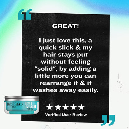 Bed Head TIGI Manipulator Hair Putty 2-Pack – Firm Hold Paste for Men & Women, Frizz Control & Anti-Humidity, Tropical Fruit Scent, 2.01 oz Each Avelisse