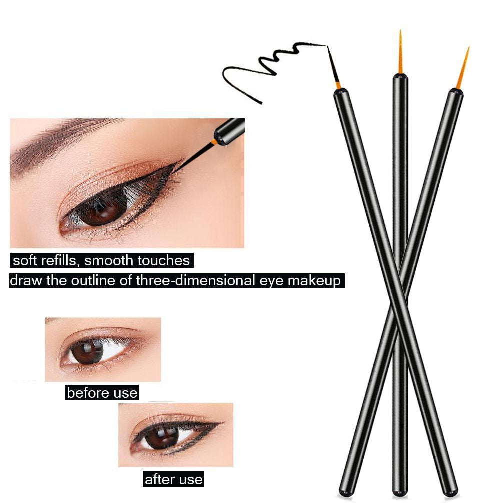 100 Pack Disposable Eyeliner Brushes - JASSINS Eye Liner Applicator Cosmetic Eye Wands Makeup Tool - görsel 5