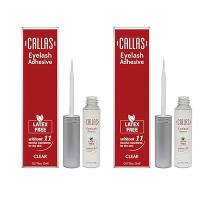 Callas Latex-Free Clear Eyelash Adhesive 2-Pack (0.17 Fl Oz Each) Avelisse
