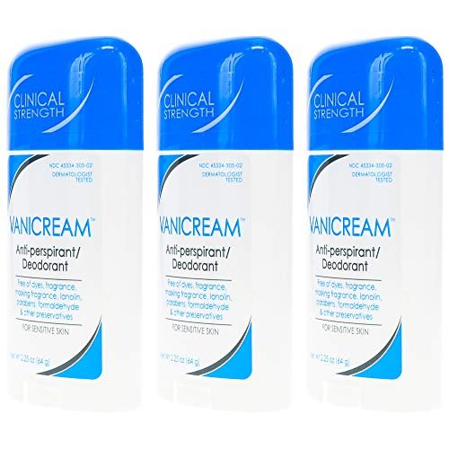 Vanicream Clinical Strength Antiperspirant & Deodorant for Sensitive Skin, 2.25 oz (Pack of 3) Avelisse