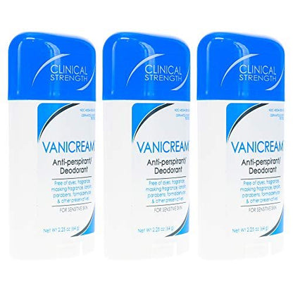 Vanicream Clinical Strength Antiperspirant & Deodorant for Sensitive Skin, 2.25 oz (Pack of 3) Avelisse