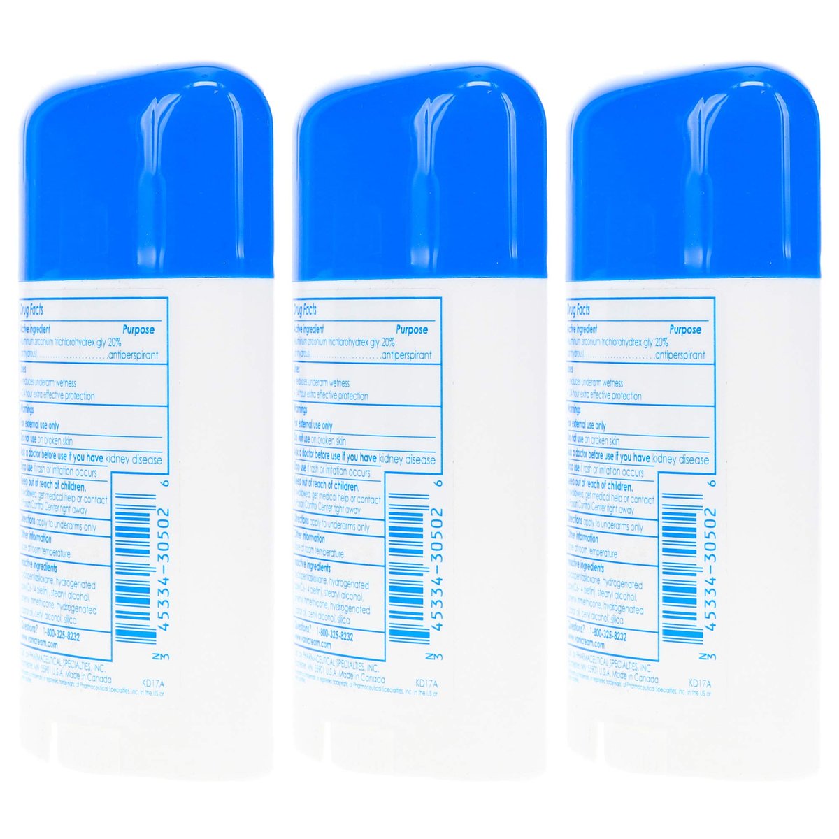 Vanicream Clinical Strength Antiperspirant & Deodorant for Sensitive Skin, 2.25 oz (Pack of 3) Avelisse