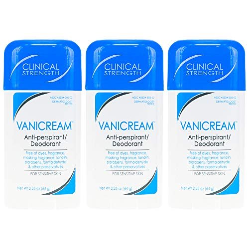Vanicream Clinical Strength Antiperspirant & Deodorant for Sensitive Skin, 2.25 oz (Pack of 3) Avelisse