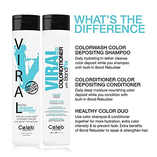 Celeb Luxury Viral Purple Colorwash - Color Depositing Shampoo with Bondfix Bond Rebuilder - Semi Permanent Hair Colour Glaze - Vegan Hair Dye for Bold Purple Color Maintenance Avelisse