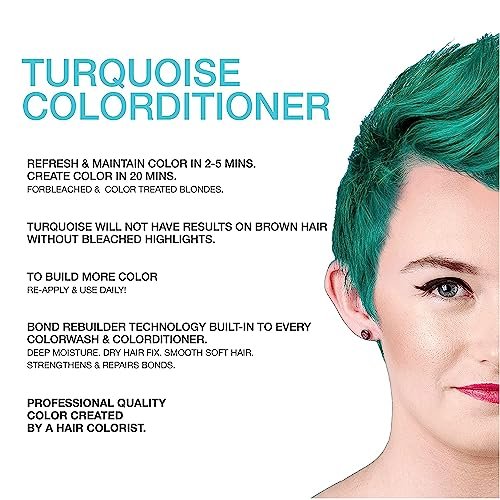 Celeb Luxury Intense Color Depositing Colorconditioner + BondFix Bond Rebuilder – Semi-Permanent Turquoise Hair Color & Conditioner (8.25 oz) - görsel 4