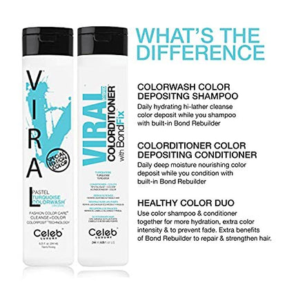 Celeb Luxury Viral Purple Colorwash - Color Depositing Shampoo with Bondfix Bond Rebuilder - Semi Permanent Hair Colour Glaze - Vegan Hair Dye for Bold Purple Color Maintenance Avelisse