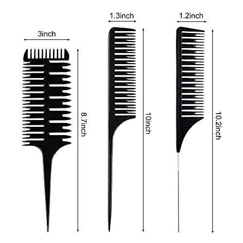 1st Choice Professional Hair Combs for Styling, Highlighting, and Sectioning – 3-Way Weaving Comb for Balayage, Coloring, and Foiling (Plastic, 1 Count) - görsel 4