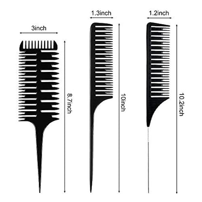 1st Choice Professional Hair Combs for Styling, Highlighting, and Sectioning – 3-Way Weaving Comb for Balayage, Coloring, and Foiling (Plastic, 1 Count)
