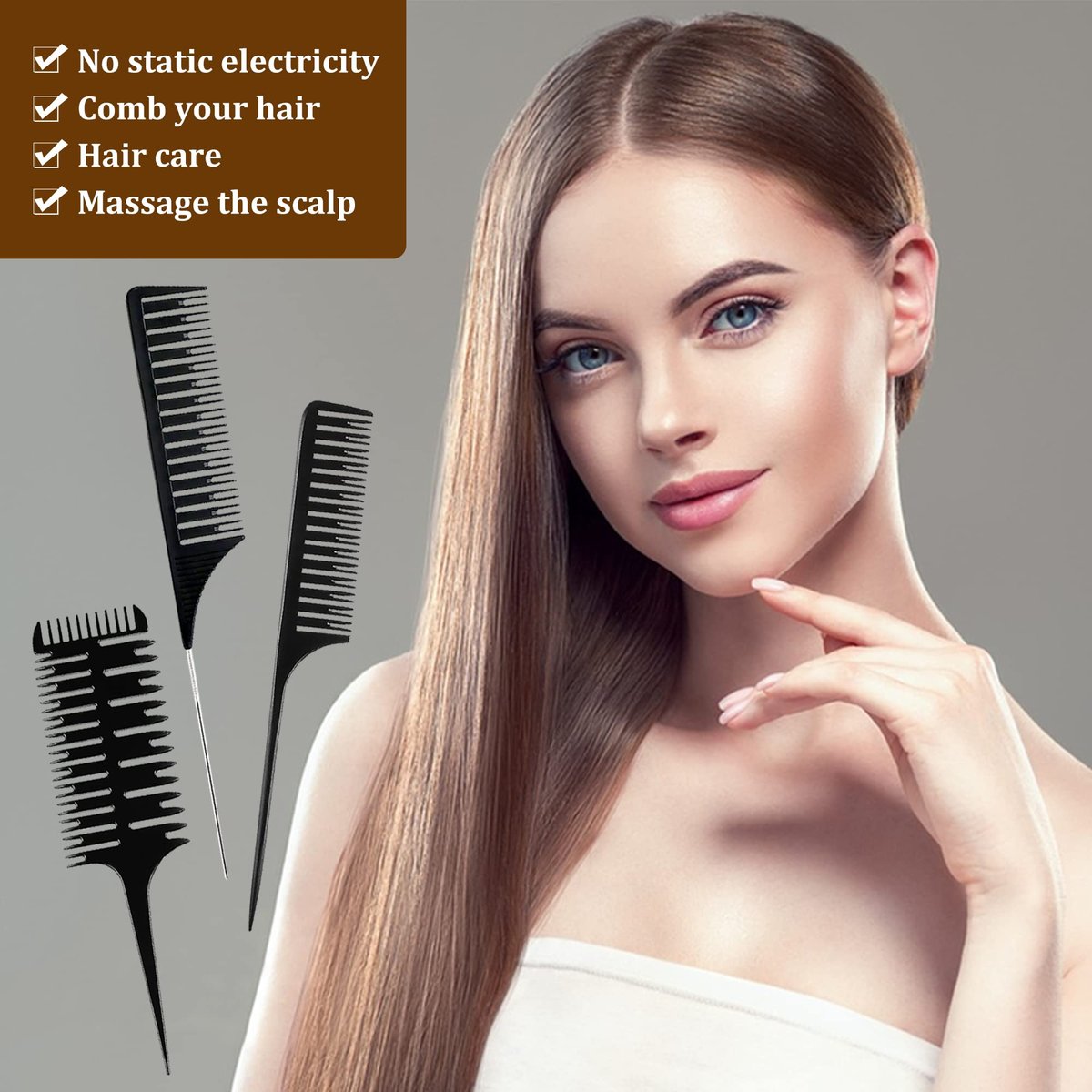 1st Choice Professional Hair Combs for Styling, Highlighting, and Sectioning – 3-Way Weaving Comb for Balayage, Coloring, and Foiling (Plastic, 1 Count) - görsel 11