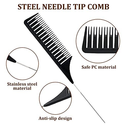 1st Choice Professional Hair Combs for Styling, Highlighting, and Sectioning – 3-Way Weaving Comb for Balayage, Coloring, and Foiling (Plastic, 1 Count) - görsel 6