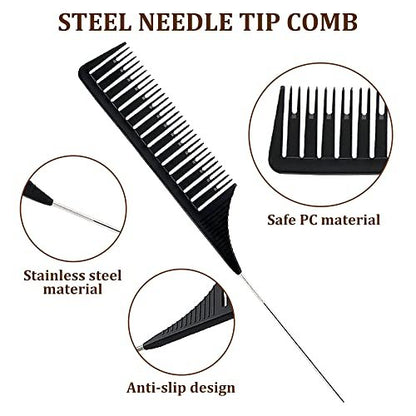 1st Choice Professional Hair Combs for Styling, Highlighting, and Sectioning – 3-Way Weaving Comb for Balayage, Coloring, and Foiling (Plastic, 1 Count)