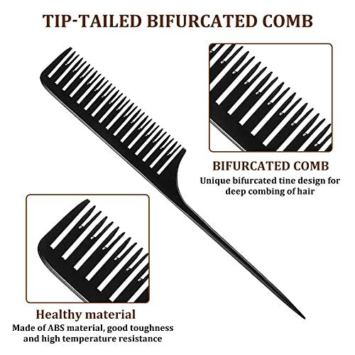 1st Choice Professional Hair Combs for Styling, Highlighting, and Sectioning – 3-Way Weaving Comb for Balayage, Coloring, and Foiling (Plastic, 1 Count) - görsel 10