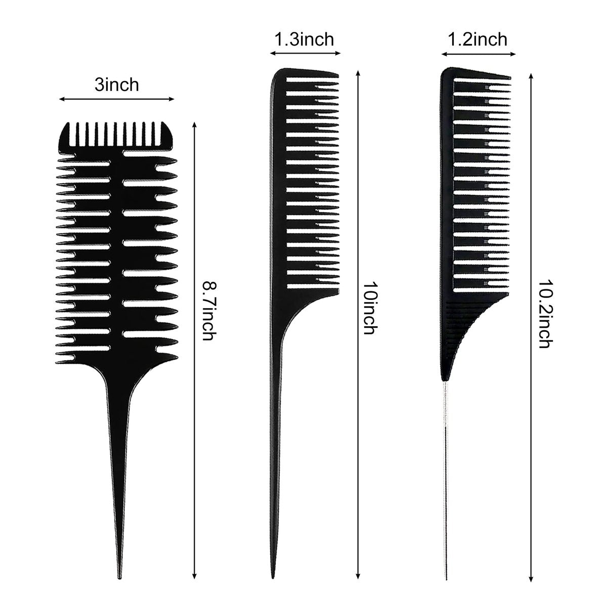 1st Choice Professional Hair Combs for Styling, Highlighting, and Sectioning – 3-Way Weaving Comb for Balayage, Coloring, and Foiling (Plastic, 1 Count) - görsel 3