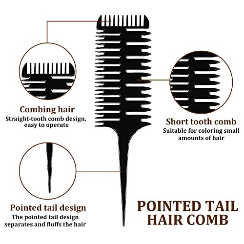 1st Choice Professional Hair Combs for Styling, Highlighting, and Sectioning – 3-Way Weaving Comb for Balayage, Coloring, and Foiling (Plastic, 1 Count) - görsel 8