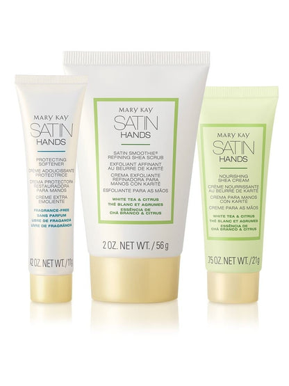 Mary Kay White Tea & Citrus Satin Hands Pampering Set Deluxe Mini - 3 Piece Set Avelisse