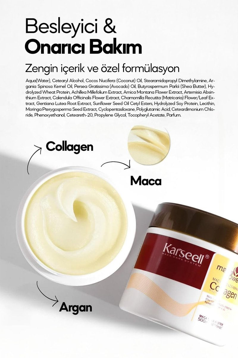 Karseell Hair Mask Deep Conditioner with Argan Oil & Collagen – Natural Coconut Oil for Dry & Damaged Hair – 16.9 Oz (500ml) Avelisse