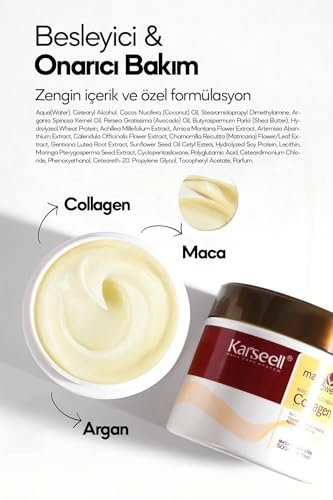 Karseell Hair Mask Deep Conditioner with Argan Oil & Collagen – Natural Coconut Oil for Dry & Damaged Hair – 16.9 Oz (500ml) Avelisse