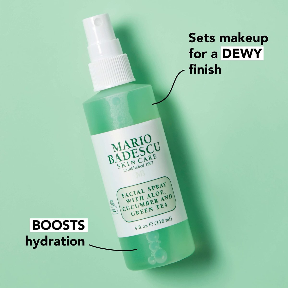 Mario Badescu Facial Spray with Aloe, Cucumber and Green Tea for All Skin Types | Face Mist that Hydrates & Invigorates | 4 Fl Oz (Pack of 2) - görsel 5