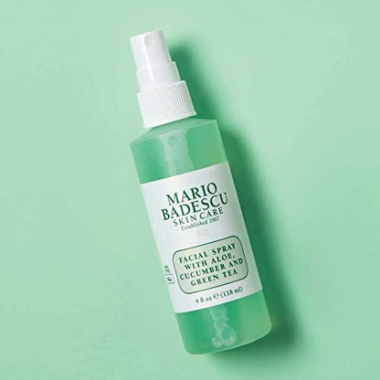Mario Badescu Facial Spray with Aloe, Cucumber and Green Tea for All Skin Types | Face Mist that Hydrates & Invigorates | 4 Fl Oz (Pack of 2)
