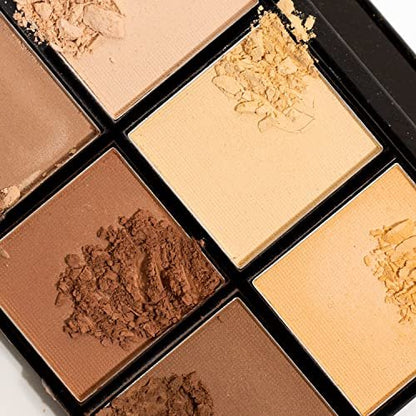 Palladio Definer Contour and Highlight Palette – 6 Shades for Sculpting & Luminizing, Blendable Satin Finish, Compact with Mirror Avelisse