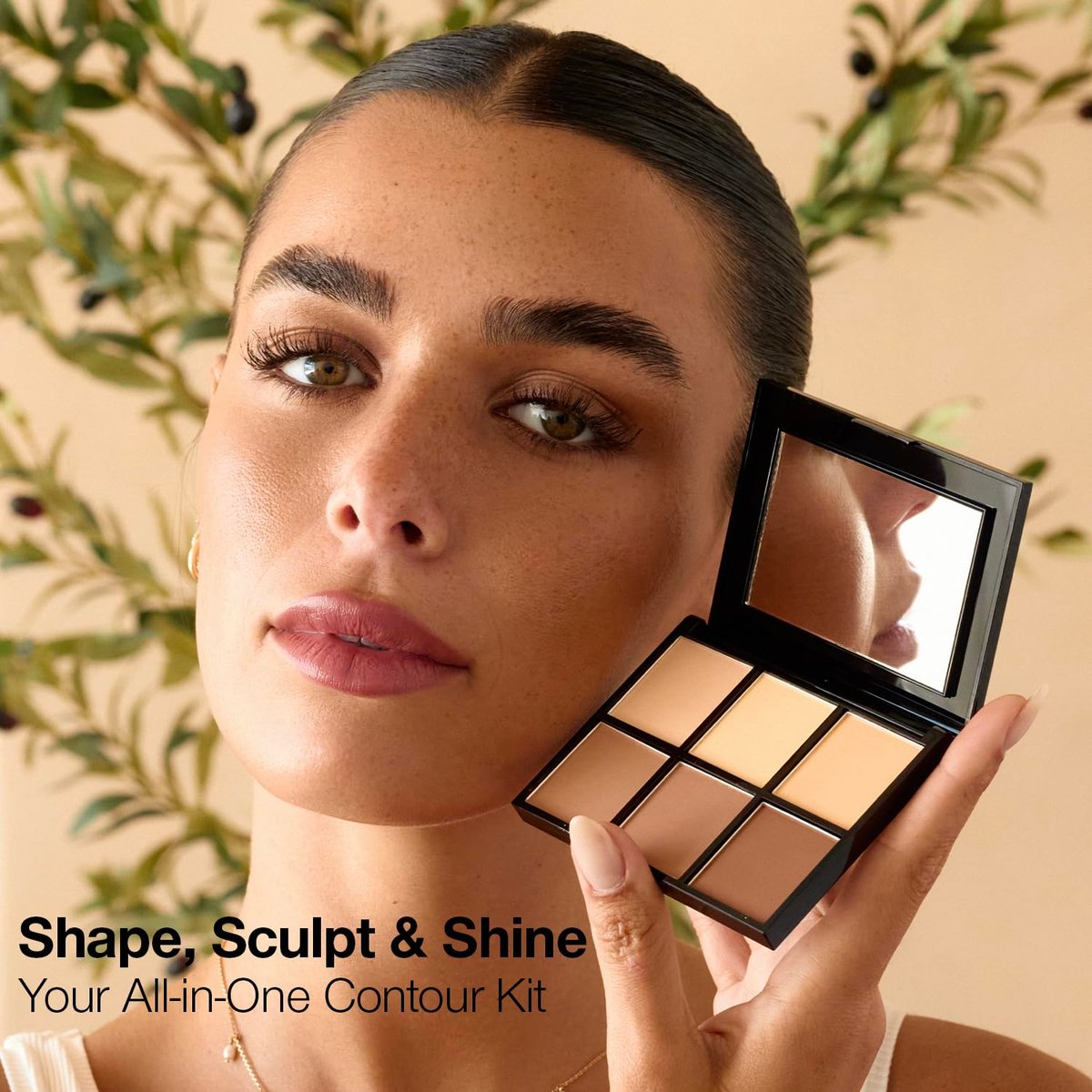 Palladio Definer Contour and Highlight Palette – 6 Shades for Sculpting & Luminizing, Blendable Satin Finish, Compact with Mirror Avelisse