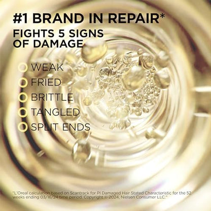 L'Oreal Paris Elvive Total Repair 5 Repairing Shampoo for Damaged Hair with Protein and Ceramide, 28 Fl Oz