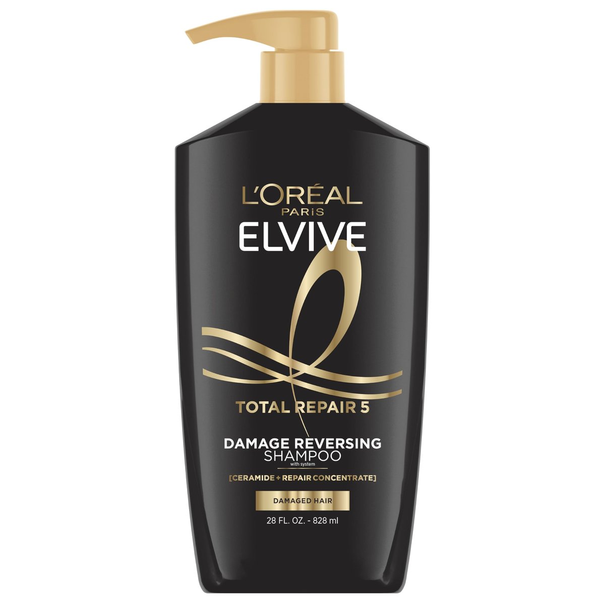 L'Oreal Paris Elvive Total Repair 5 Repairing Shampoo for Damaged Hair with Protein and Ceramide, 28 Fl Oz - görsel 1